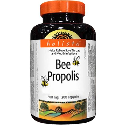 Holista Bee Propolis天然黑蜂胶囊500mg*200粒 美国代购，无中文标签，介意慎拍 商品图0