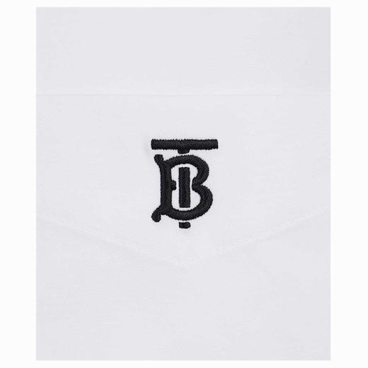 BURBERRY 巴宝莉 男士TB专属标识装饰刺绣功能性棉质长袖衬衫 白色 8043060 A1464 商品图2