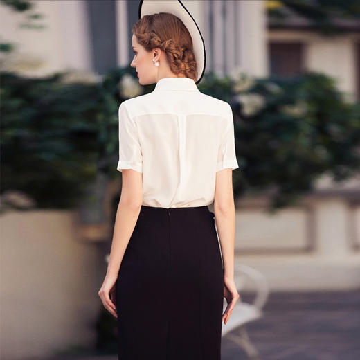 IWY/时尚OL白色短袖气质职业装衬衫套装名媛衬衣套裙女装B0222+S0329 商品图6