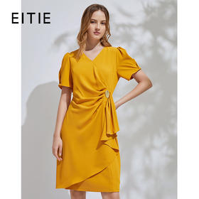 EITIE爱特爱通勤收腰泡泡袖连衣裙6107825