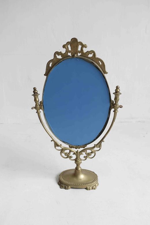 英国古董铜鎏金梳妆镜子 大号 商品图5