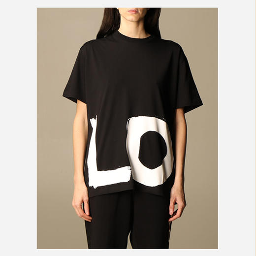 【二】BURBERRY 巴宝莉 女士棉质LOVE字母印花圆领短袖T恤 黑色 8037302 A1189 商品图3