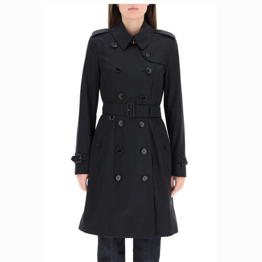 【一】BURBERRY 巴宝莉 女士切尔西版型 – 中长款 Heritage Trench 风衣 黑色 8027994 A1177 商品图1