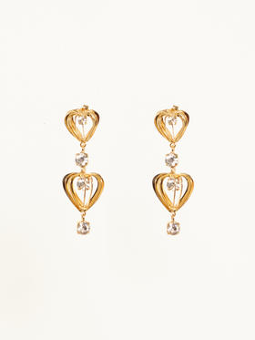 北京仓｜Rosantica-Blues-心形 水晶耳环［意大利设计师］