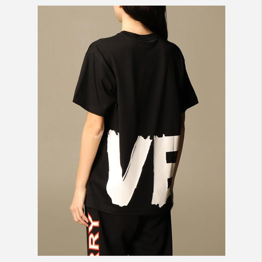 【二】BURBERRY 巴宝莉 女士棉质LOVE字母印花圆领短袖T恤 黑色 8037302 A1189 商品图2