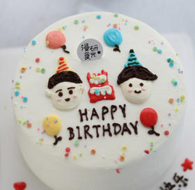 【生日蛋糕】手绘小人气球款