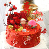 [生日蛋糕]红色系寿婆祝寿款 商品缩略图1