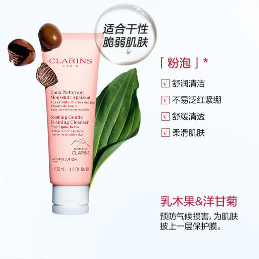 【孕妇可用】法国 Clarins娇韵诗 棉花籽温和保湿泡沫洗面奶 125ml 商品图4
