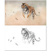 横幅工笔动物白描底稿-刘继彪-老虎-A635 商品缩略图0