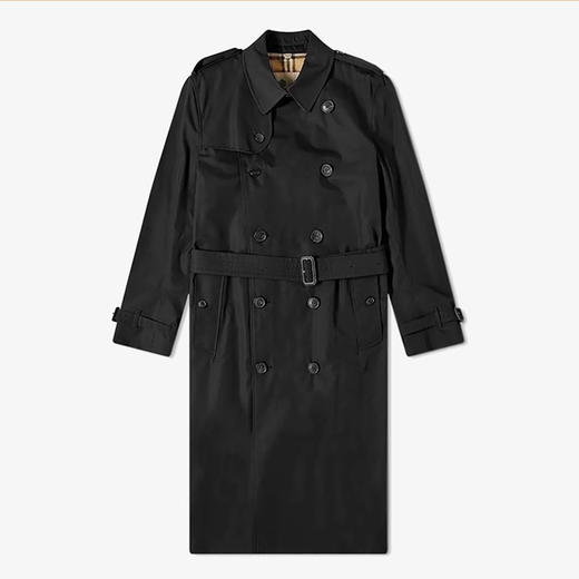 BURBERRY 巴宝莉 男士肯辛顿版型 – 长款 Heritage Trench 束腰风衣 黑色 8028086 A1189 商品图0