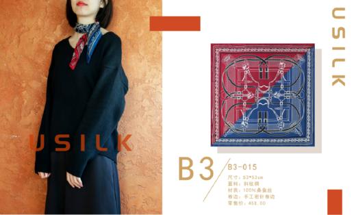 优丝客桑蚕丝丝巾53*53 B3-015 商品图0