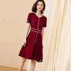 剩S/M 芳外夏季新款时尚休闲拼接撞色收腰显瘦针织V领连衣裙3198 商品缩略图2