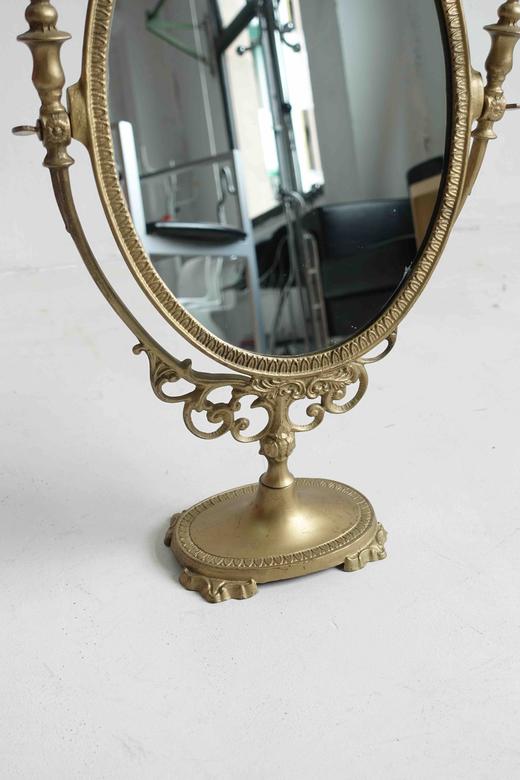 英国古董铜鎏金梳妆镜子 大号 商品图3