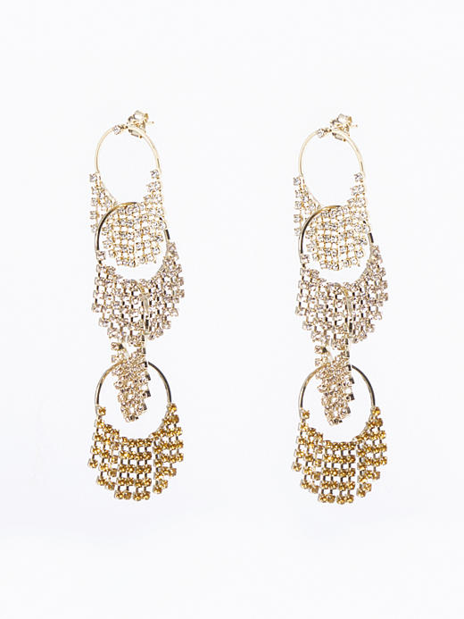 北京仓｜Rosantica-Lame-四层渐变 水晶 耳环［意大利设计师］ 商品图0