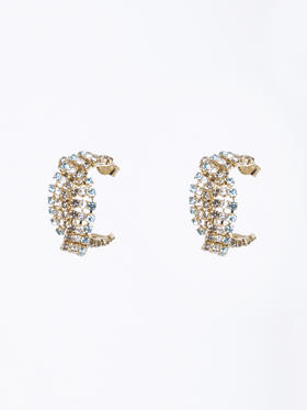 北京仓｜Rosantica-Chevron-双色 水晶 耳环（蓝色）［意大利设计师］