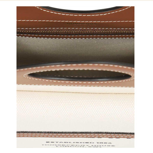 【三】BURBERRY 巴宝莉 女士迷你双色帆布拼皮革口袋包 混色 8039361 A1395 商品图2