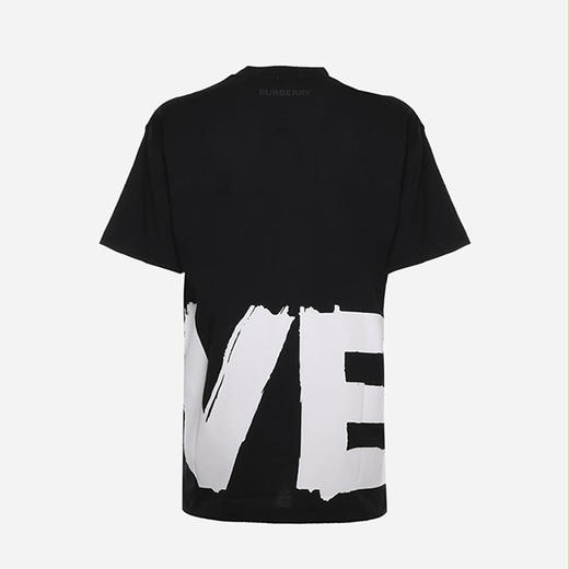 【二】BURBERRY 巴宝莉 女士棉质LOVE字母印花圆领短袖T恤 黑色 8037302 A1189 商品图1