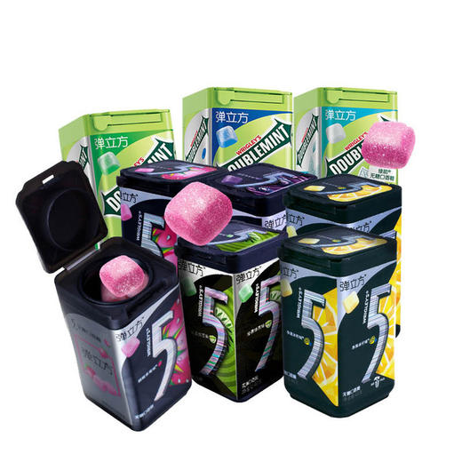 【食品酒水】箭牌绿箭5five弹立方无糖口香糖40g瓶装 弹力方清凉薄荷糖木糖醇 商品图1