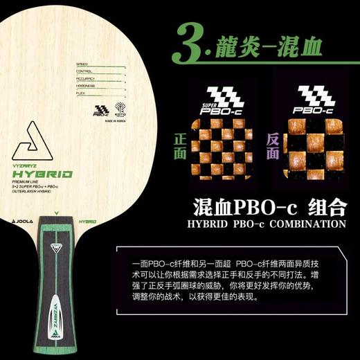 尤拉JOOLA优拉 龍炎系列龙炎权杖/混血/冰封 ALC ZLC乒乓底板 商品图3