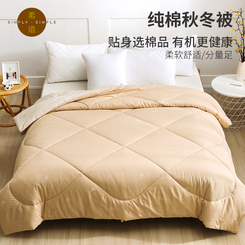 新品  素道有机彩棉秋冬棉被 加厚保暖被褥 健康透气被芯冬季纯棉双人被
