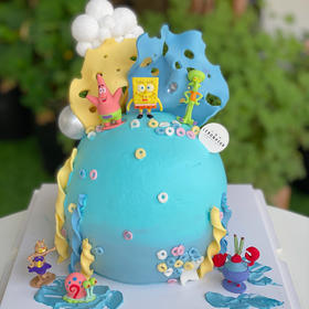 多彩童年系列  海绵宝宝和他的朋友们 ·  奶油蛋糕 （打车配送需下楼自提）