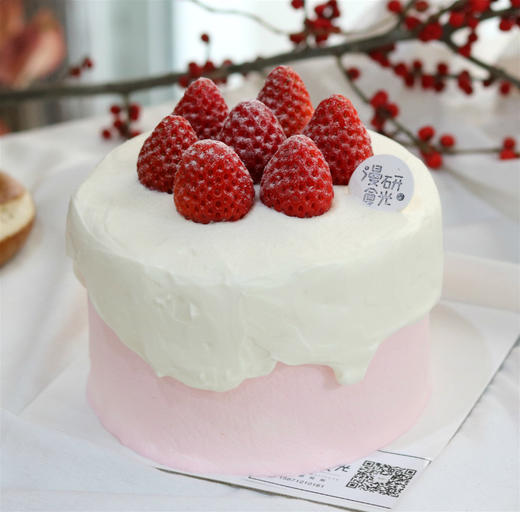 【生日蛋糕】粉底白淋面草莓款 商品图0