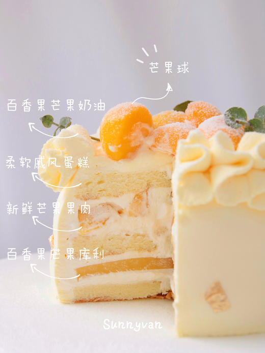 仲夏梦|新鲜熬制百香果芒果库利，特调百香果芒果奶油~ 商品图1