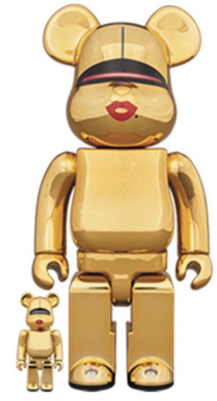 Bearbrick 电镀金空山基 红唇 400%+100% 商品图0