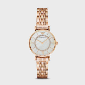 【现货清仓超惠秒】Emporio Armani女士摩天轮玫瑰金轻奢石英腕表- AR1909 全新现货 全国专柜联保