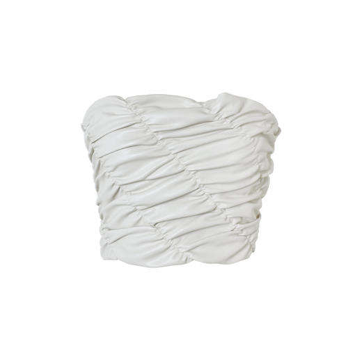 EVENING 褶皱皮质胸衣 奶白【可口系列】 商品图1