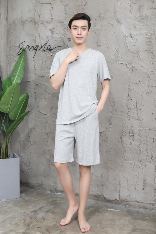 【产地直发包邮】乐坊—男士针织V领家居套装 商品图1