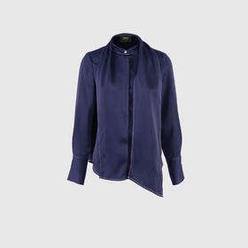 绕脖飘带气质衬衣