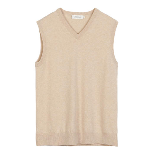 METTE羊绒世家2021年秋冬新品男士羊绒背心v领套头无袖针织毛衣 商品图12