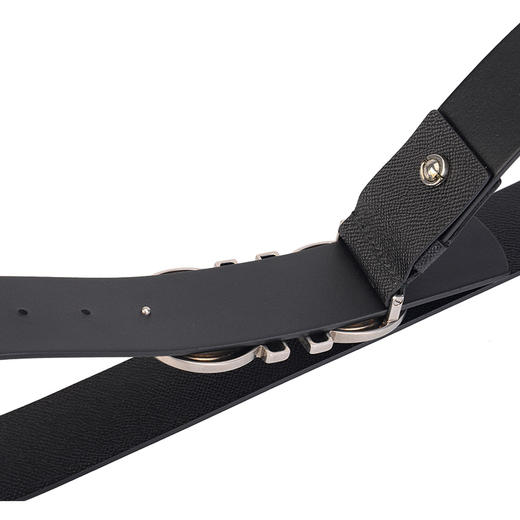 Salvatore Ferragamo 菲拉格慕 4.5cm宽做旧银扣黑色男士腰带 99180 商品图2