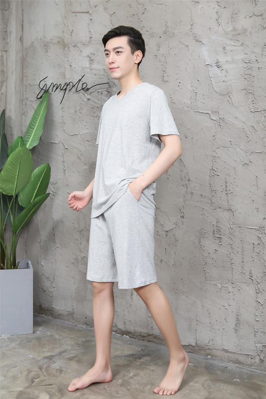 【产地直发包邮】乐坊—男士针织V领家居套装 商品图0