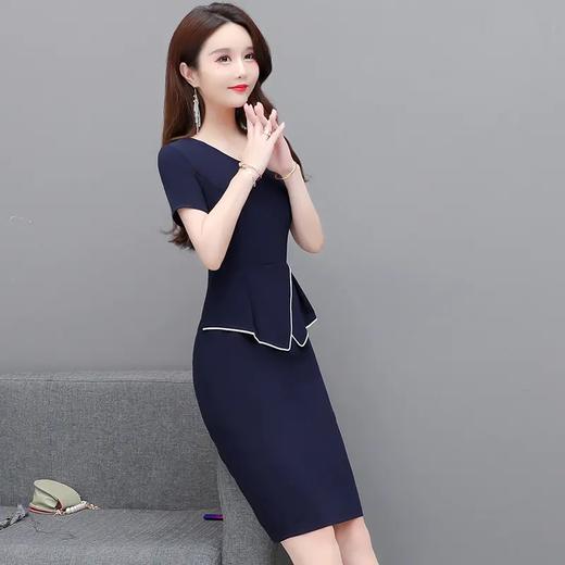 YWE-XYKL-LY606夏装新款修身显瘦短袖气质优雅大码时尚连衣裙 商品图3