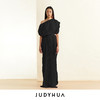 JUDYHUA 一字肩不对称皱褶裙 商品缩略图1