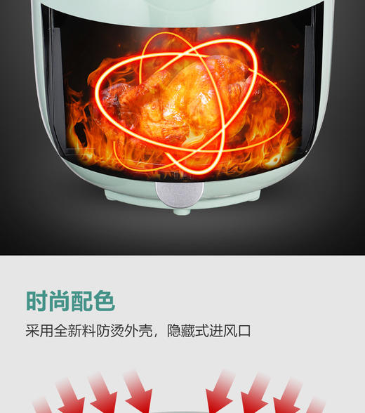 荣事达4.5L无油空气炸锅家用大容量新款网红多功能自动电炸薯条机 商品图8