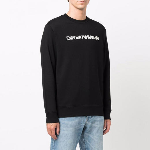 ARMANI 阿玛尼 男士经典鹰标印花卫衣 黑色 8N1MR6 1JRIZ F009 商品图1