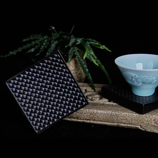 方形编织纹杯垫°紫光檀&酸枝 商品图0