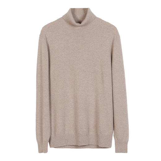 METTE羊绒世家2021年秋冬男士100%纯羊绒衫高领套头针织保暖毛衣 商品图9