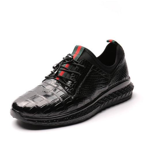 【21春夏新品】UROK新款鳄鱼皮男士防滑耐磨休闲鞋个性时尚潮流皮男鞋 商品图2