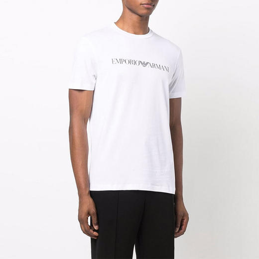 ARMANI 阿玛尼 男士徽标圆领短袖T恤 白色 8N1TN5 1JPZZ 0146 商品图1