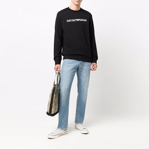 ARMANI 阿玛尼 男士经典鹰标印花卫衣 黑色 8N1MR6 1JRIZ F009 商品图3