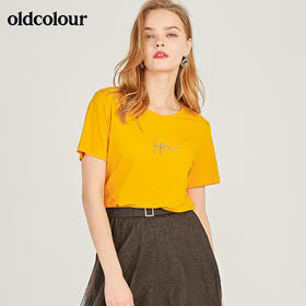 oldcolour欧珂正品圆领短袖T恤女夏季M23021339
