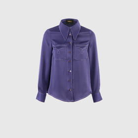 撞色压明线气质衬衣