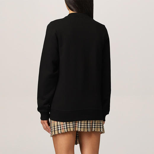 BURBERRY 巴宝莉 女士 鹿图案刺绣棉质宽松运动衫 黑色 8042883 A1189 商品图2