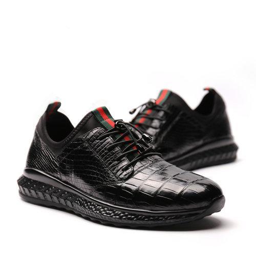 【21春夏新品】UROK新款鳄鱼皮男士防滑耐磨休闲鞋个性时尚潮流皮男鞋 商品图3