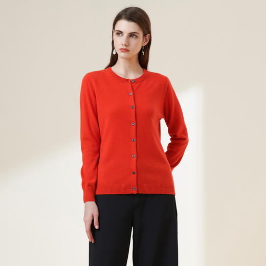 METTE羊绒世家2021年秋冬新品女士100%山羊绒开衫长袖针织衫外套 商品图3