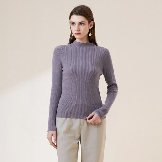 METTE羊绒世家秋冬女士新品100%纯羊绒衫时尚半高领修身显瘦毛衣 商品图1